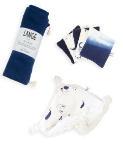 kit cadeau naissance coffret coton bio made in france bleu