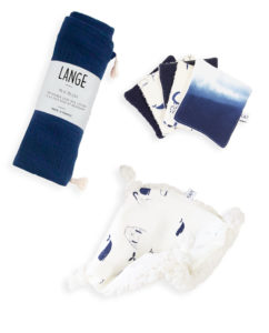 kit cadeau naissance coffret coton bio made in france bleu
