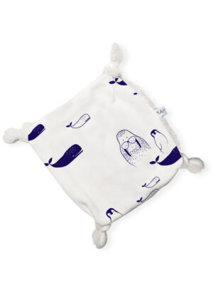 doudou plat en coton bio carre noeud made in france