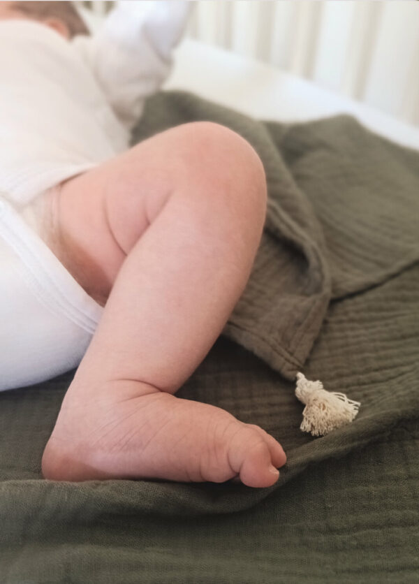 lange bébé coton bio kaki