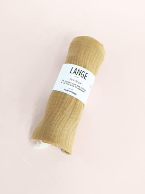 ▷ Petit lange bébé en coton bio kaki Made in France