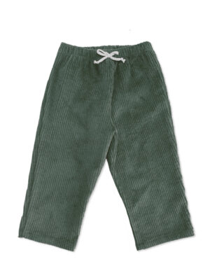 pantalon bébé velours vieux vert made in france coton bio kapoune