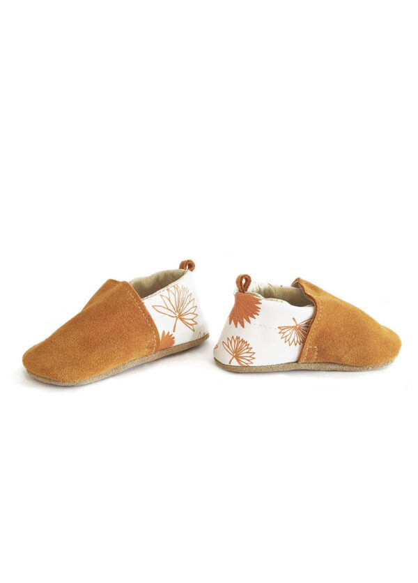 chaussons cuir souples made in france camel