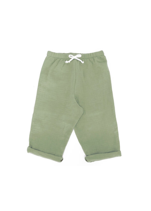 pantalon-bebe-double-gaze-vert-olive-kapoune