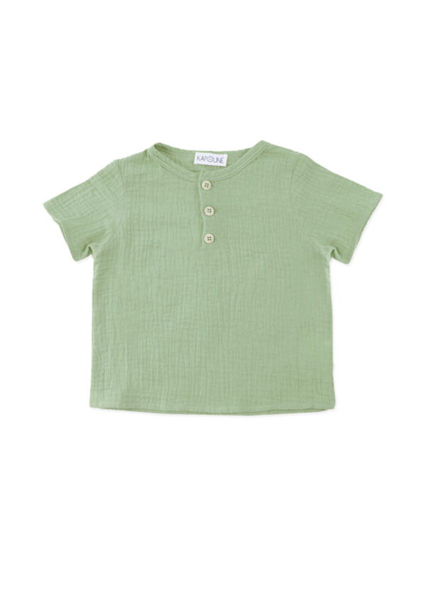 t-shirt-bebe-double-gaze-vert-olive-kapoune