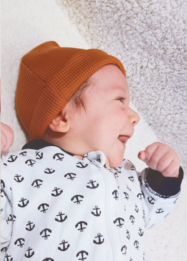 bonnet bébé coton bio naissance cognac kapoune