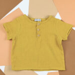 blouse bebe seconde main coton bio unisexe ocre made in france