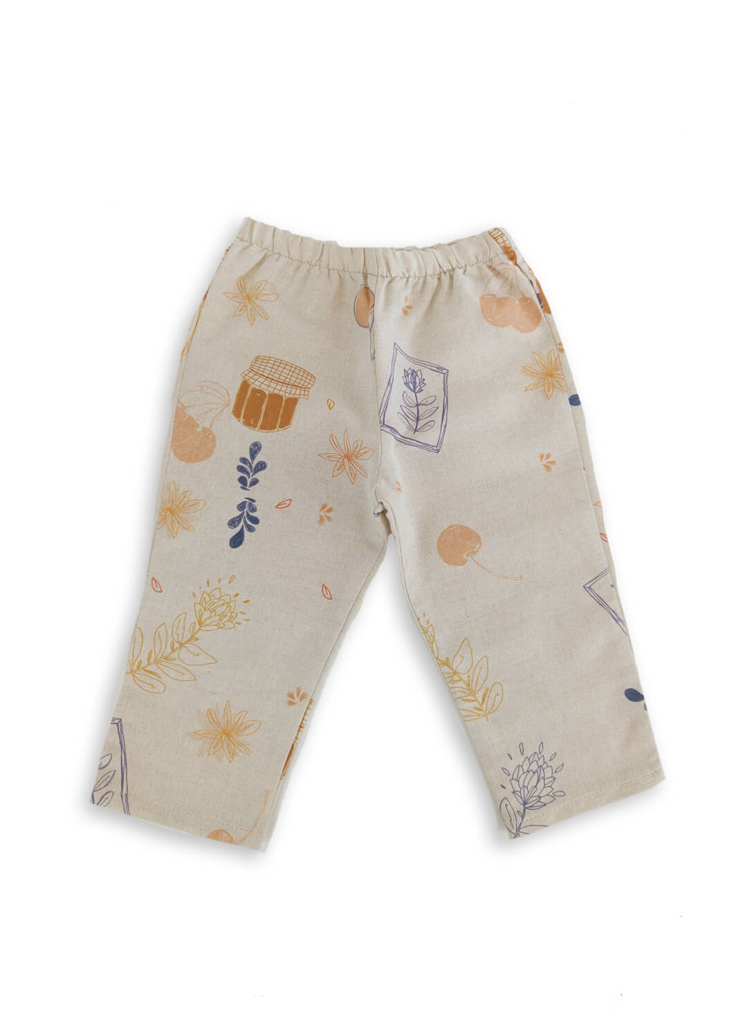 pantalon coton et lin imprime original unisexe