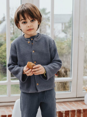 gilet tricot bébé enfant coton bio unisexe made in france