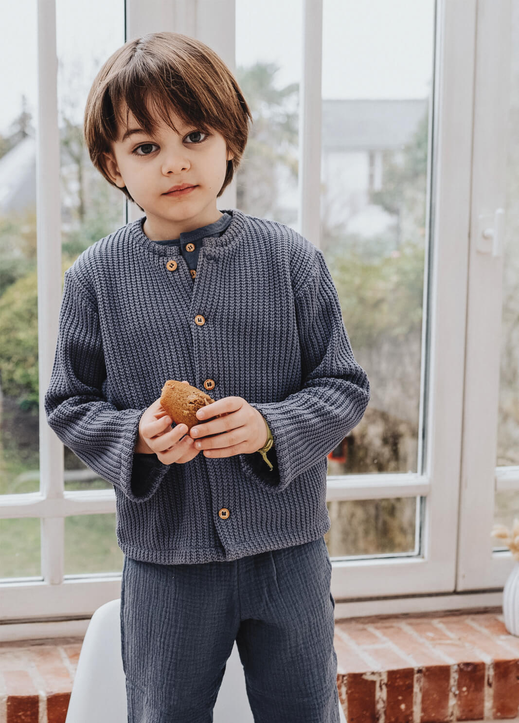 gilet tricot bébé enfant coton bio unisexe made in france