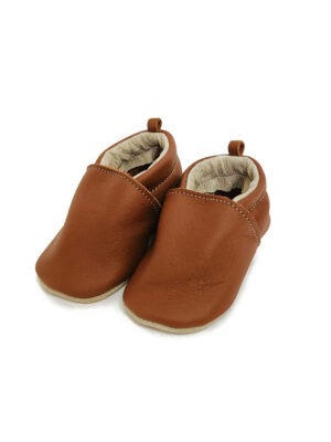 chaussons en cuir souple pour bebe marron originaux