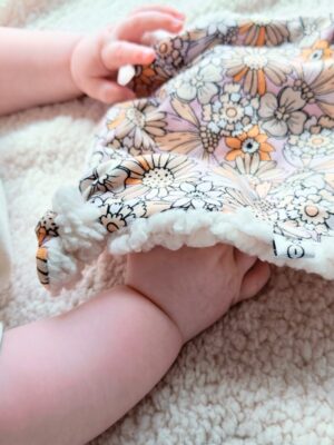 Doudou plat bébé en coton flowers