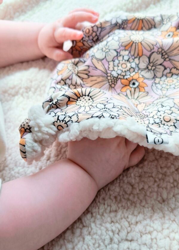 Doudou plat bébé en coton flowers