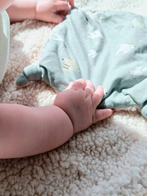 Doudou plat bébé blue bird
