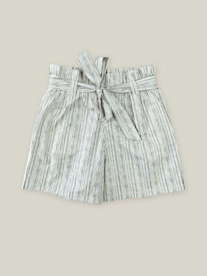 short femme coton bio taille haute rayure marine made in france