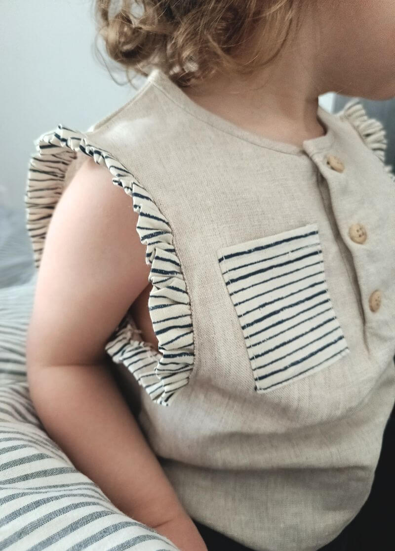 blouse bebe enfant coton bio made in france lin