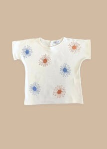 t-shirt enfant bébé coton bio made in france fleurs