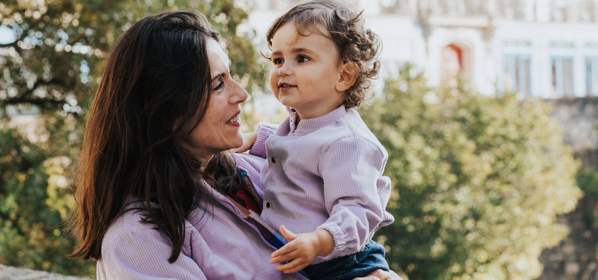 look maman enfant matchy matchy made in france velours cotele lilas