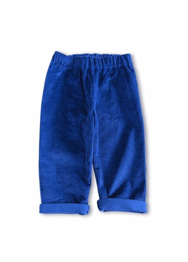 pantalon enfant bébé velours bleu coton bio