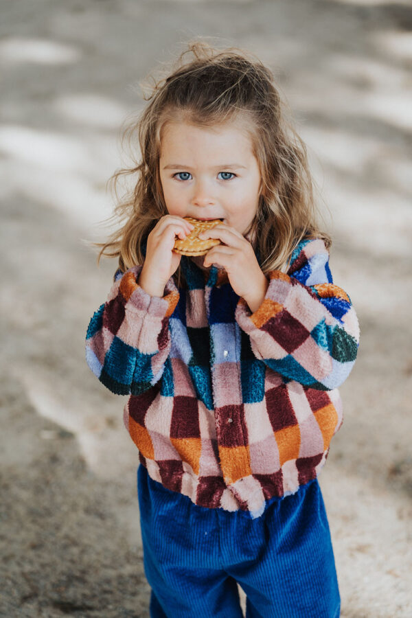 gilet enfant bébé velours bleu coton bio made in france mixte