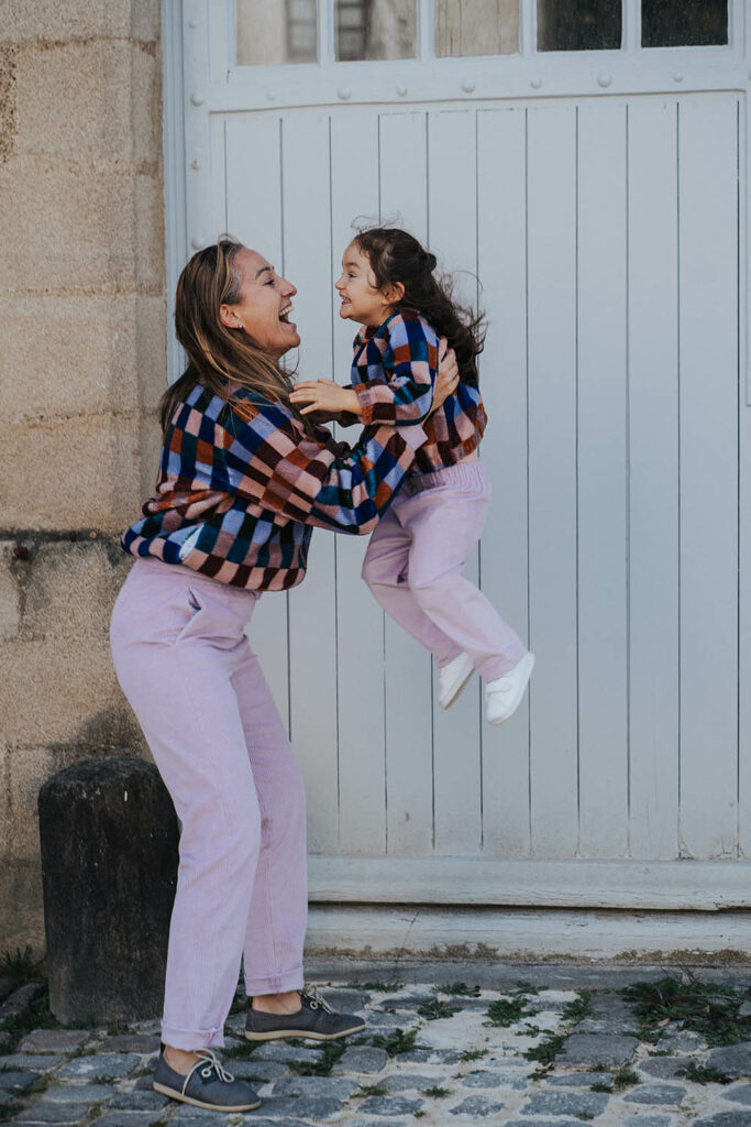 veste femme enfant teddy carreaux coton bio made in france réversible