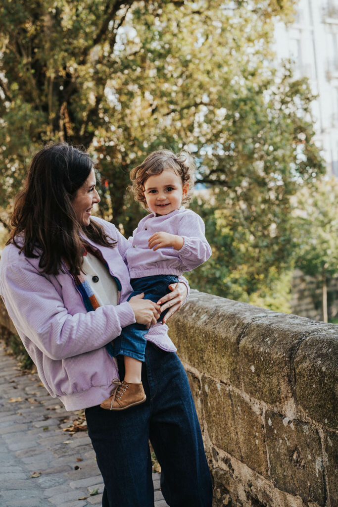 veste femme enfant matchy matchy duo coton bio velours lilas