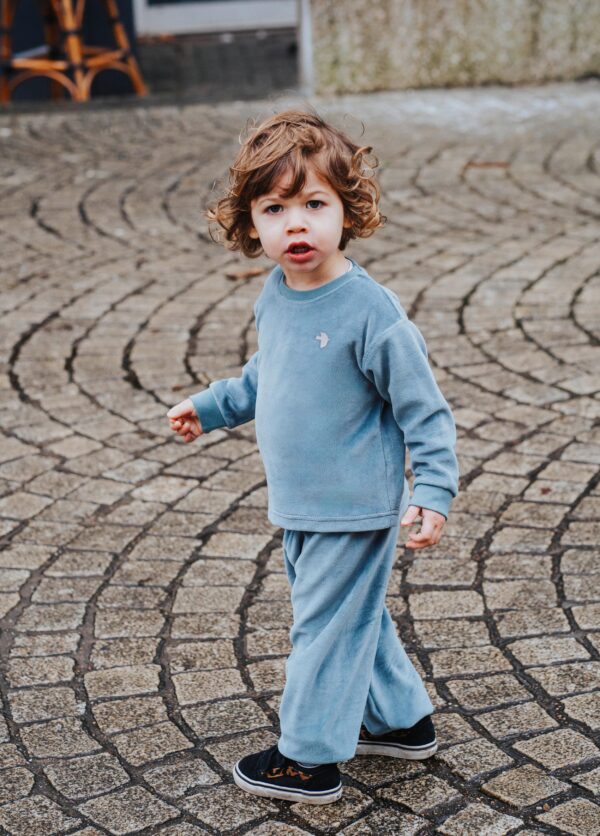 Sweat bébé et enfant velours orage – Image 3