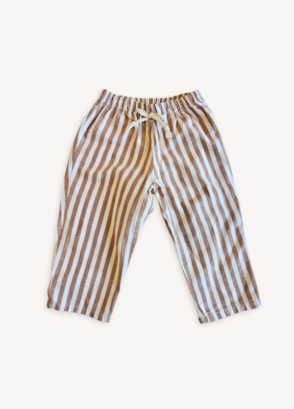 Pantalon rayé cannelle seconde main- 12 mois