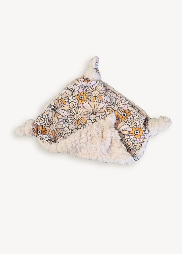Doudou plat bébé en coton flowers – Image 3