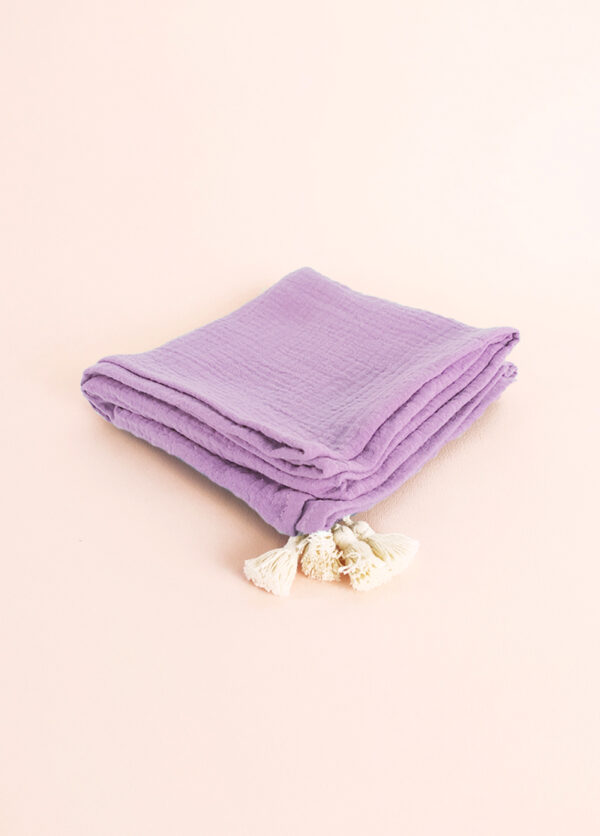 Lange bébé coton bio 70x70cm lilas