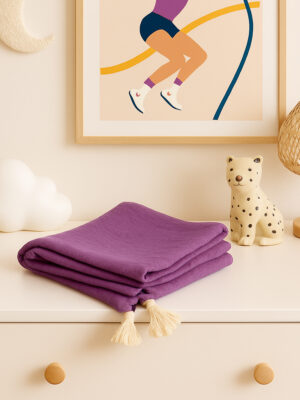 Lange bébé coton bio 70x70cm mauve