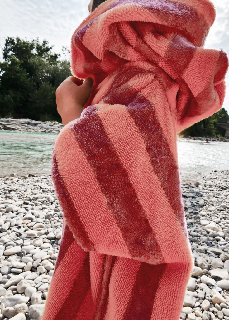 poncho de bain en éponge bio pour bébé brique et marsala – Kapoune