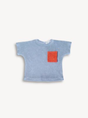 T shirt bébé et enfant eponge bleu polaire