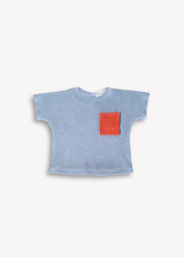 T shirt bébé et enfant eponge bleu polaire