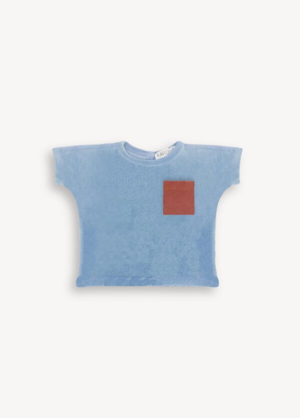 T shirt bébé et enfant eponge bleu polaire