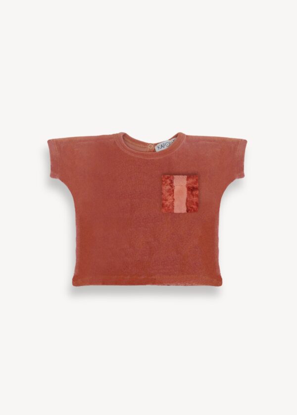 T shirt bébé et enfant eponge brique
