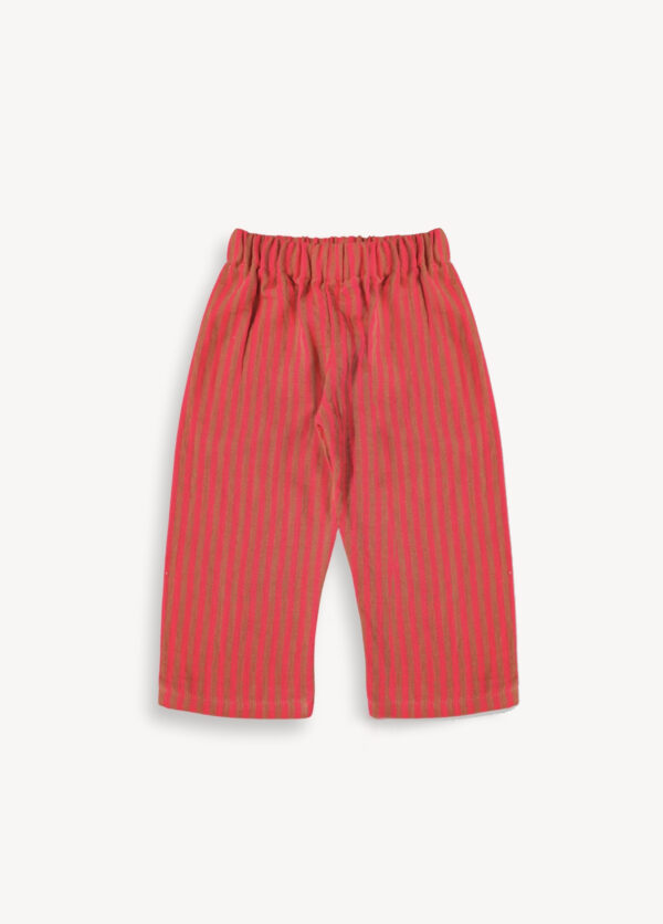 Pantalon pour bébé et enfant rayé coquelicot – Image 3