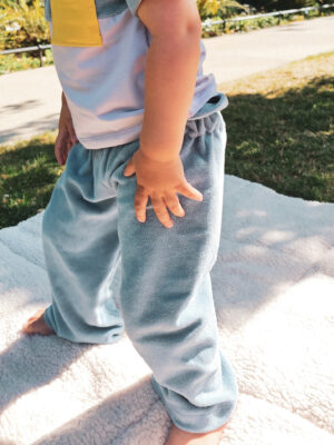 Pantalon bébé et enfant éponge bleu polaire