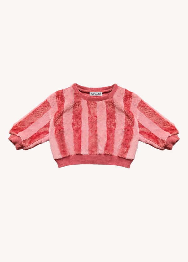 Sweat bébé et enfant éponge rayé brique – Image 2